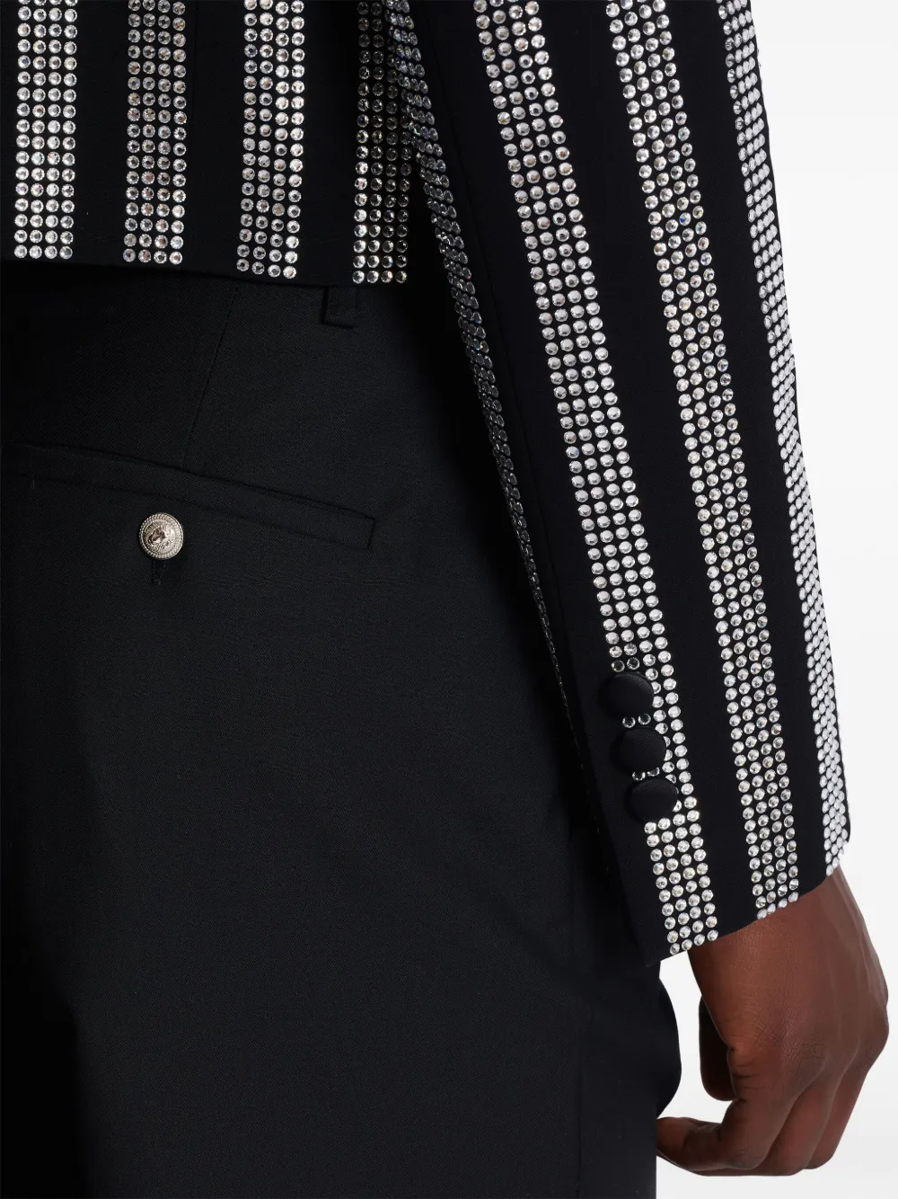 【関税＆送料込み】Balmain 'Spencer' Black And White Jacket Balmain Spencer Tweed Cotton-Blend Jacket | Saks Fifth Avenue