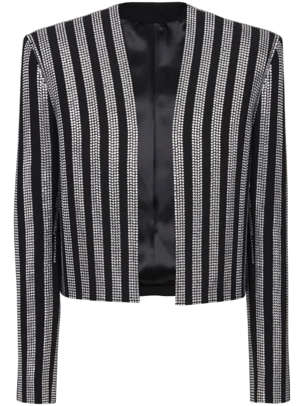 Balmain rhinestone embellished Spencer Jacket Black