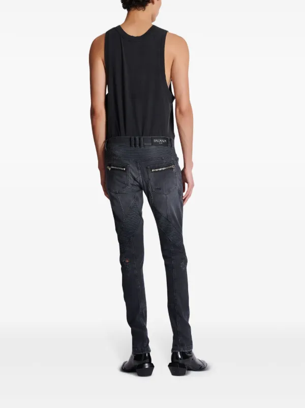 Balmain ダメージ スキニージーンズ | グレー | FARFETCH JP