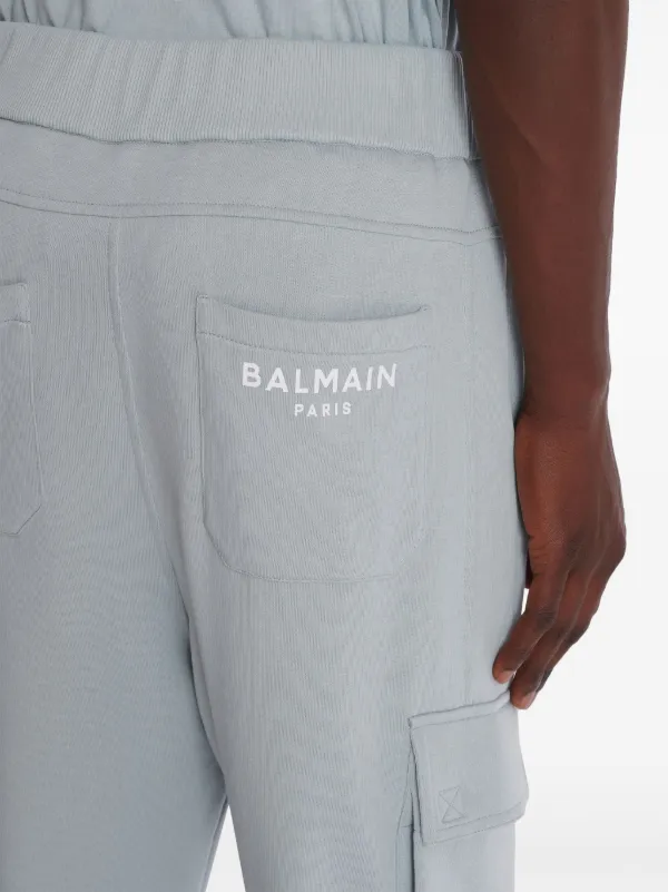 BALMAIN グレー×ホワイト ショートパンツ BALMAIN EMBROIDERED LOGO SHORTS GREY – Notorious Plug