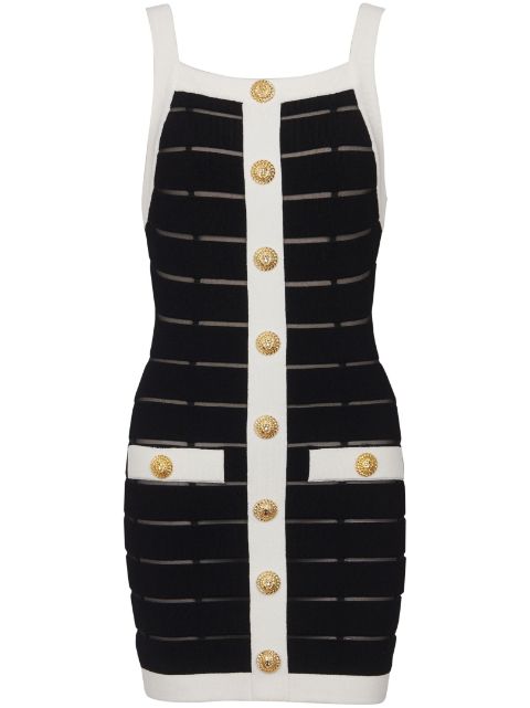 Balmain mesh-detailed short dress Women