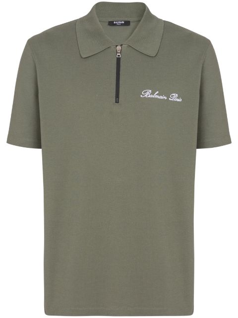 Balmain embroidered-logo polo shirt Men