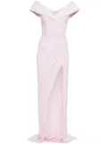 Balmain off-shoulder slit dress - Pink