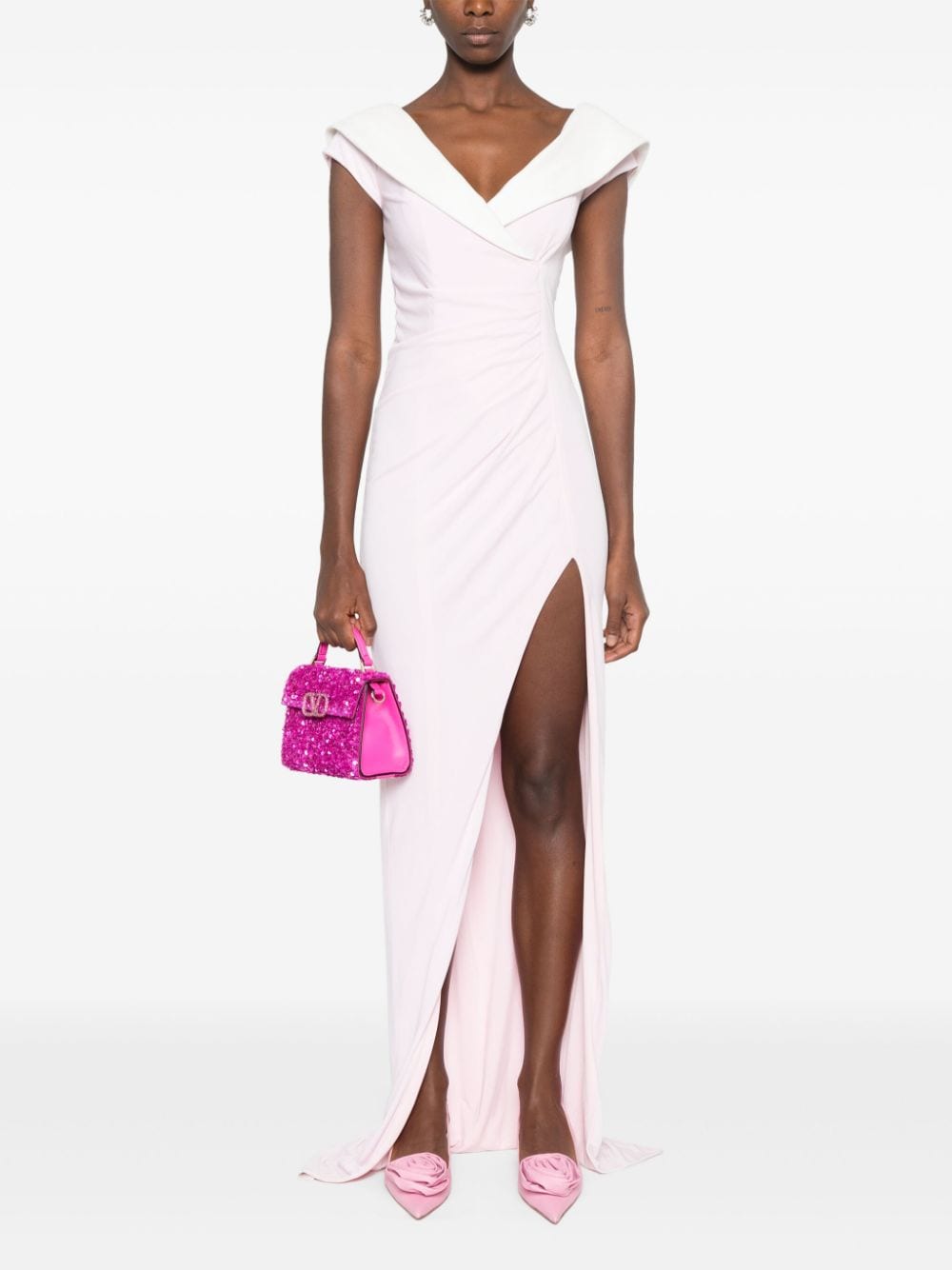 Balmain Off-shoulder jurk - Roze