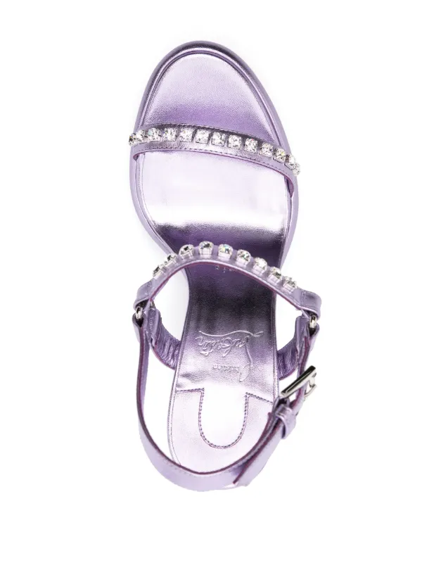 Christian Louboutin◆Pyrastrass◆レザー サンダル 110mm Christian Louboutin Pyrastrass metallic leather wedge