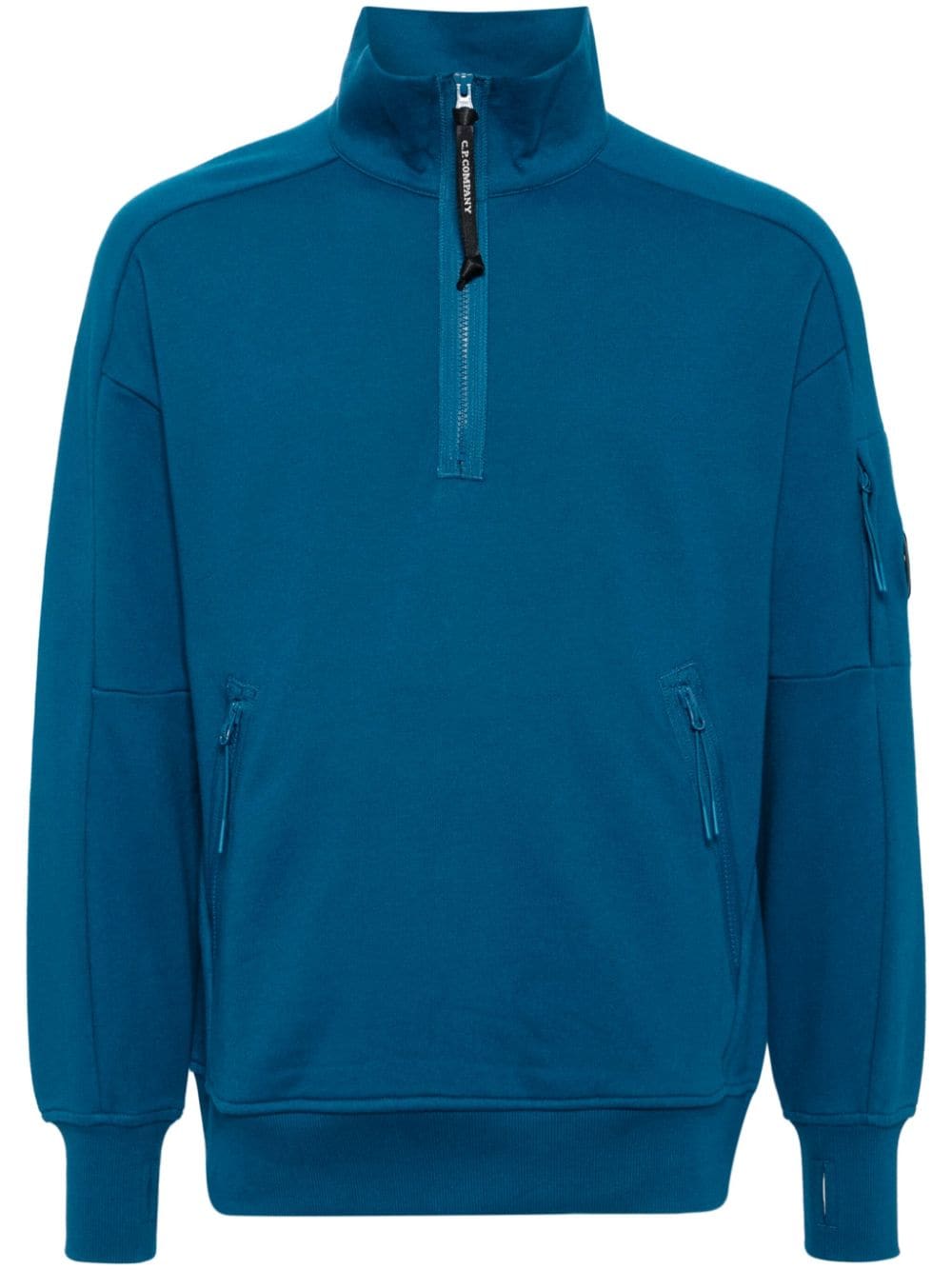 C.p. Company Sweatshirt Mit Linsen-detail In Blau