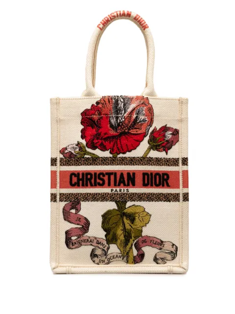 Christian Dior Pre-Owned 2020 Fleurs Bibliques Embroidery Vertical Book tote bag