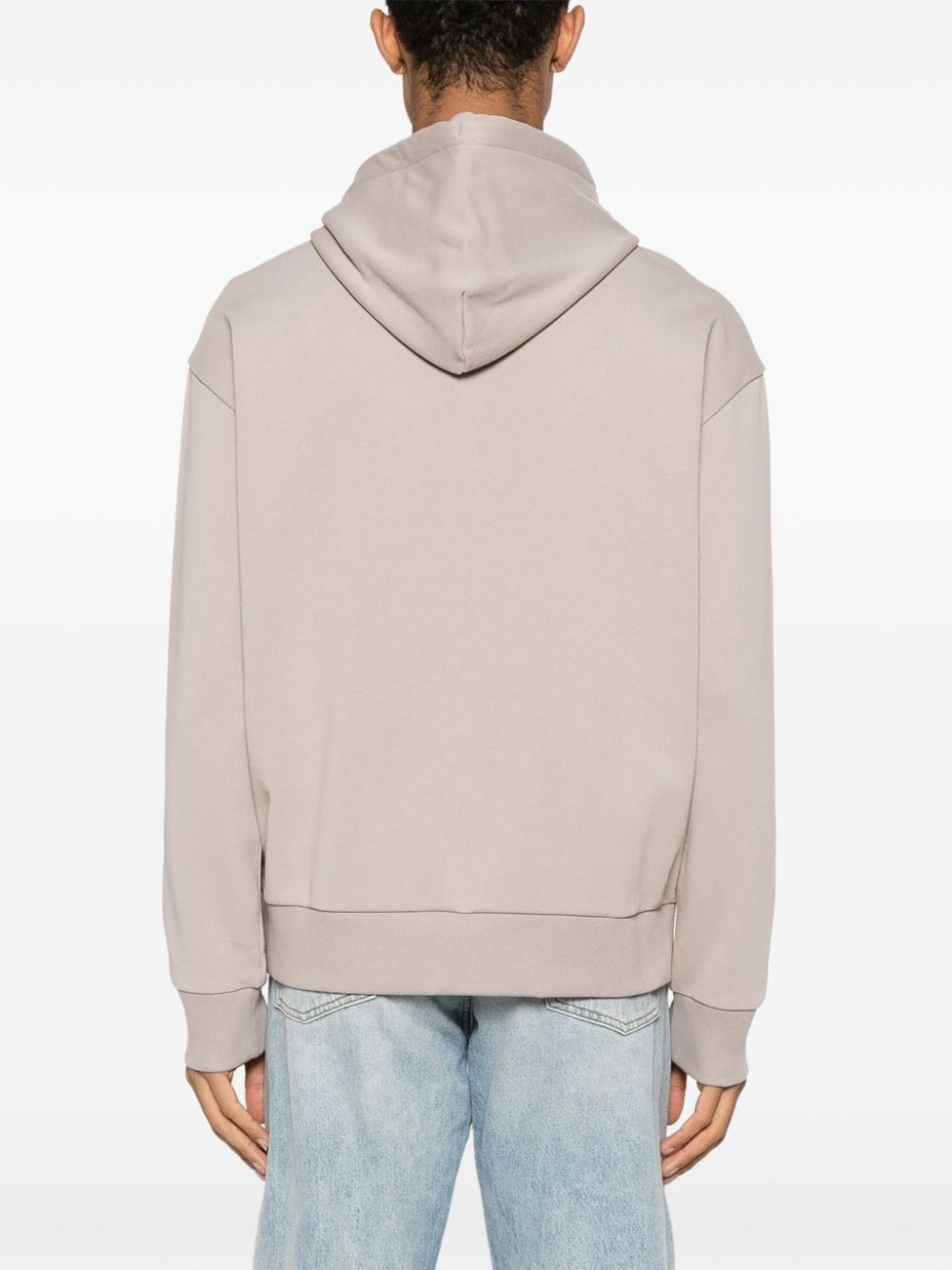 Shop Calvin Klein Rubberised-logo Hoodie In Neutrals