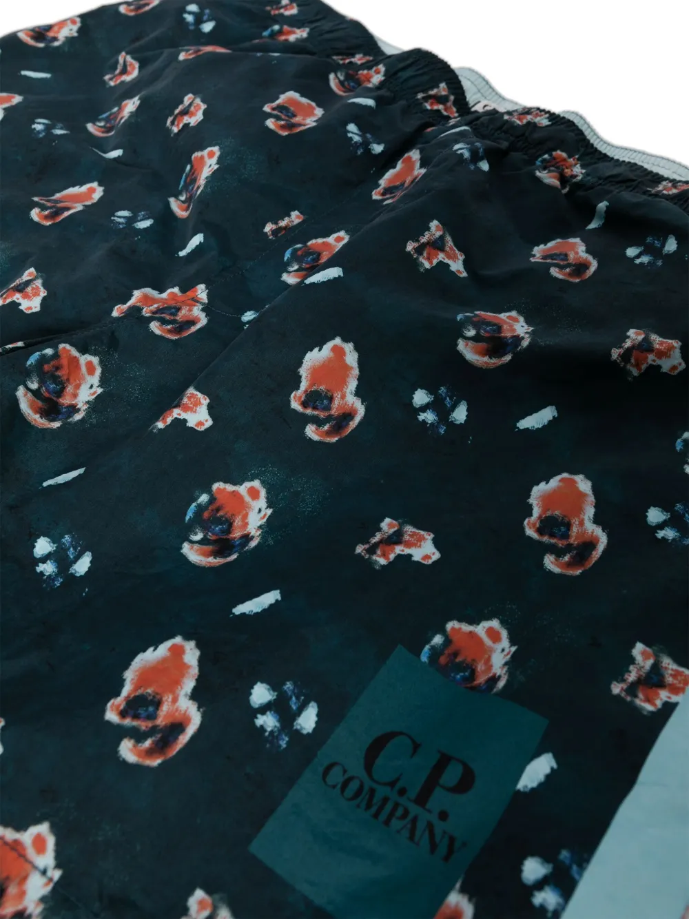 Shop C.p. Company Abstract-print Swim Shorts In Blue