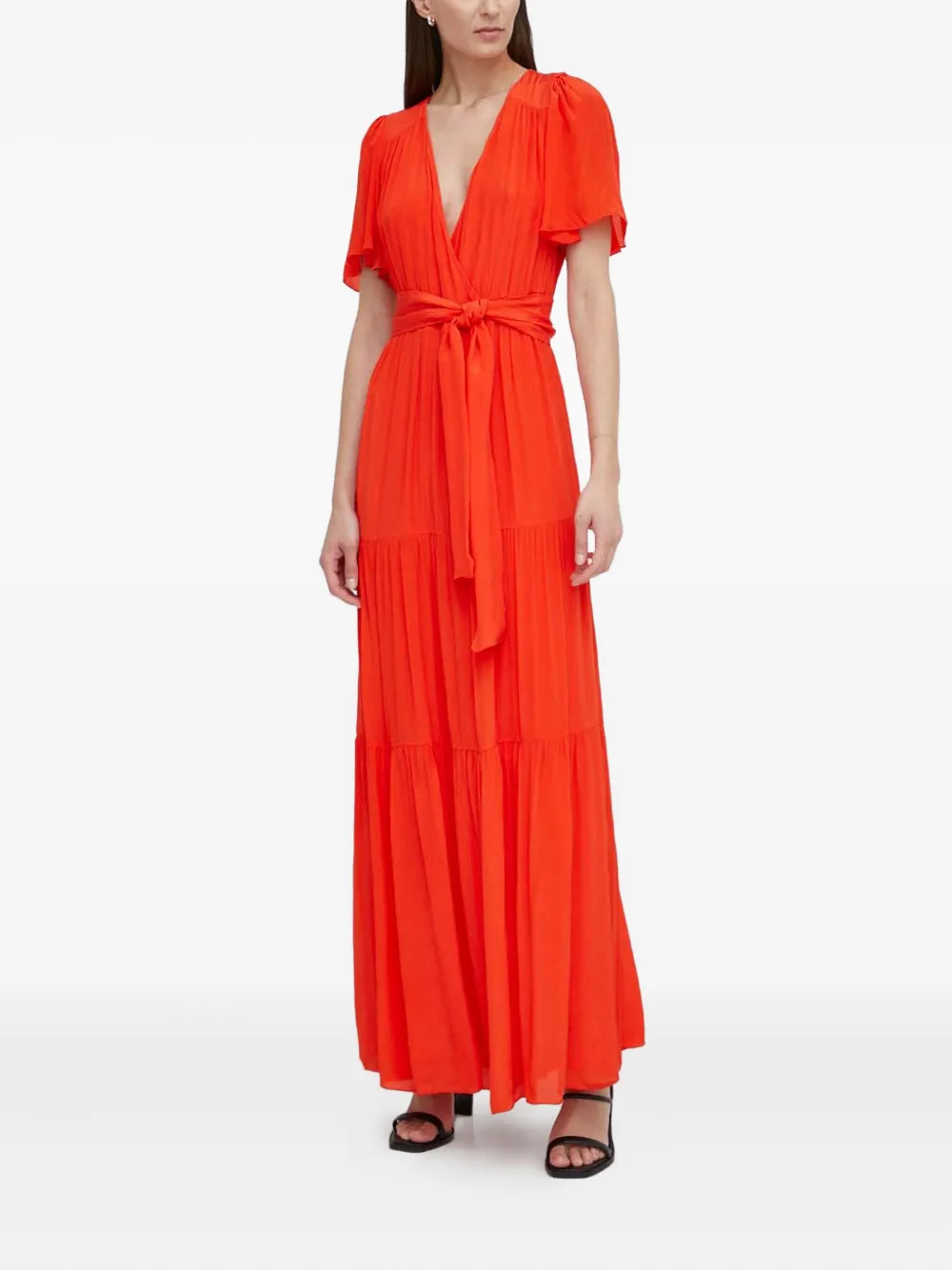 Ba&sh Natalia Tiered Maxi Dress In Red