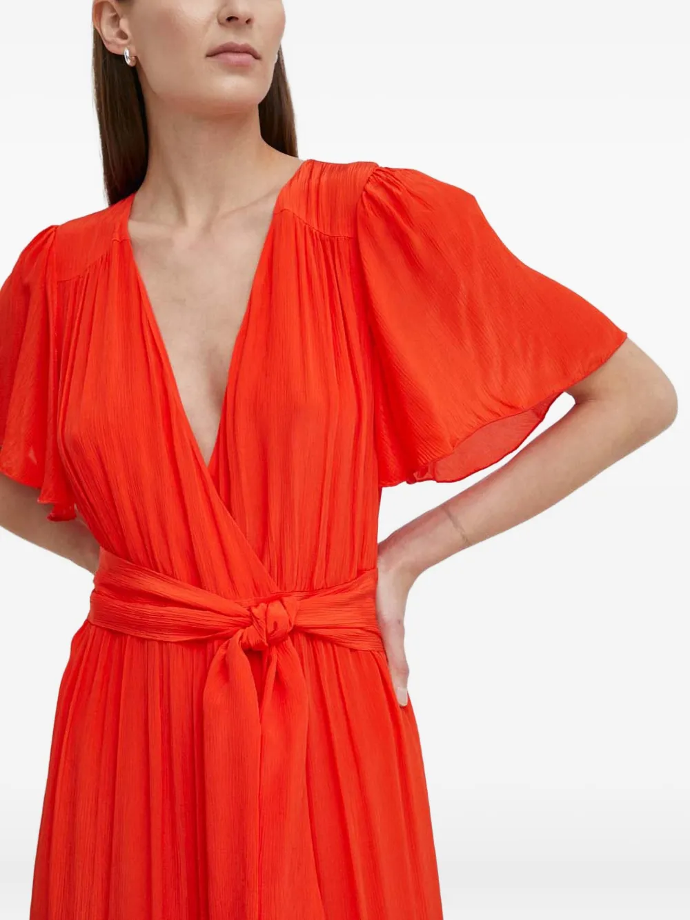 Ba&sh Natalia Tiered Maxi Dress In Red