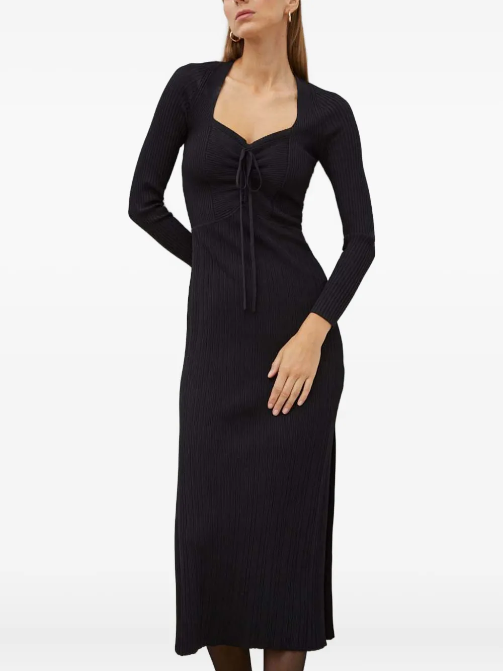 Ba&Sh Edora ribbed midi dress | Black | Image 1