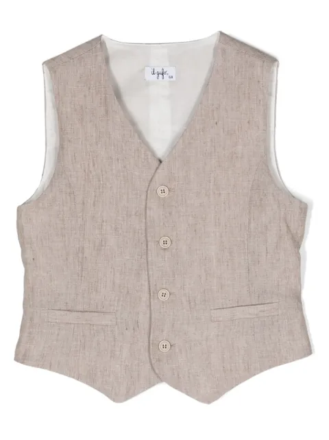 Il Gufo V-neck linen gilet