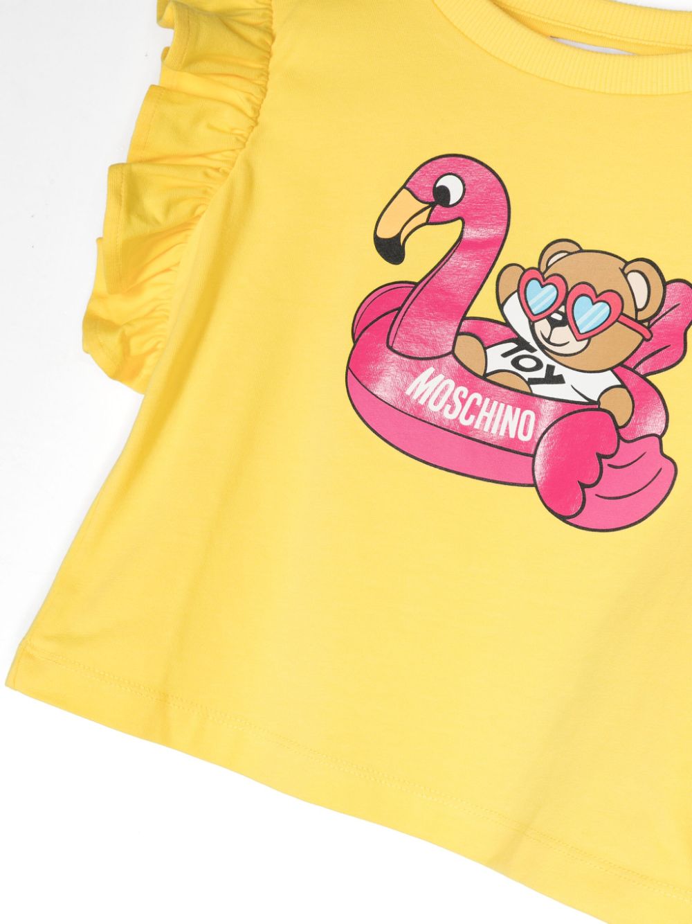 Shop Moschino Teddy Bear-print T-shirt In Yellow