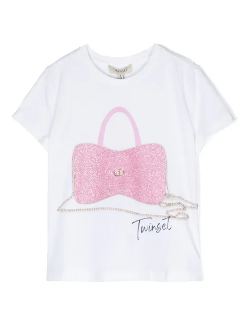 TWINSET Kids playera con cuello redondo y estampado gráfico