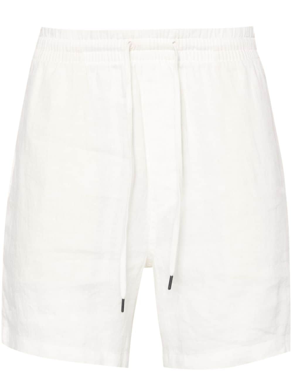 drawstring-waist linen shorts