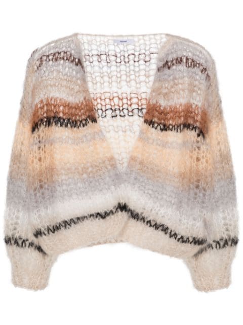 Maiami striped mohair-blend cardigan