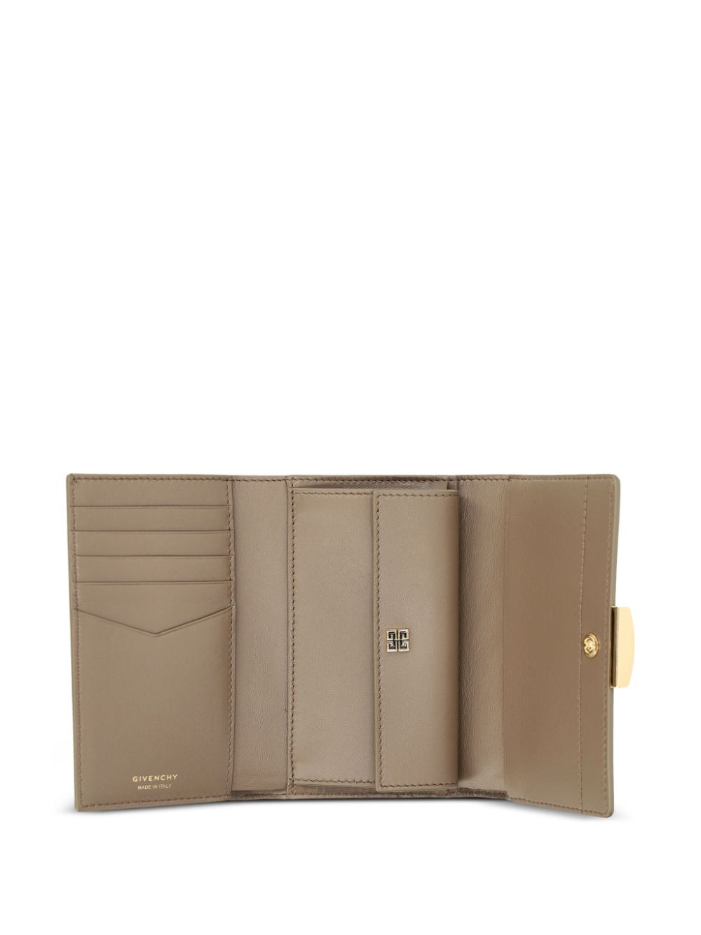 Shop Givenchy 4g Tri-fold Leather Wallet In Neutrals