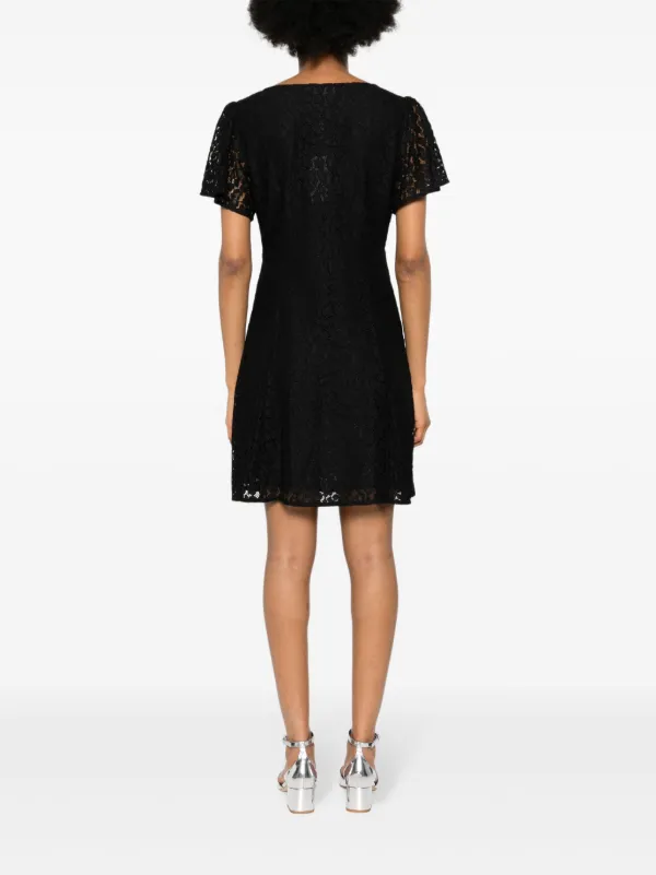 Michael Michael Kors V-neck Lace Mini Dress | Black | FARFETCH
