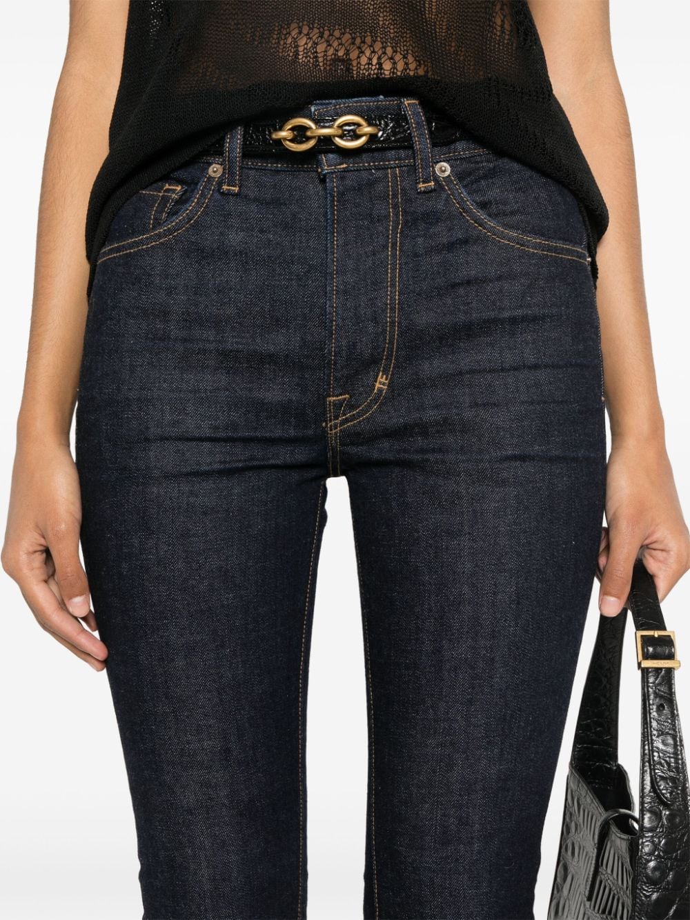 Shop Tom Ford Flared Denim Jeans In Blue