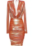 Alexandre Vauthier draped-detail midi dress - Orange