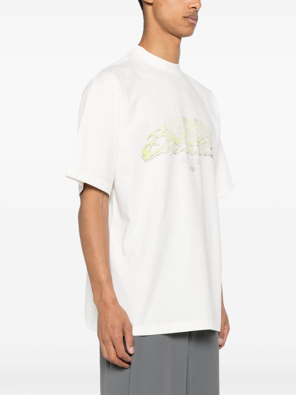 Balenciaga Katoenen T-shirt met logoprint Beige