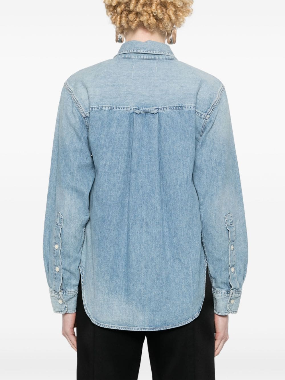 Shop Citizens Of Humanity Baby Shay Denim Shirt In Blue