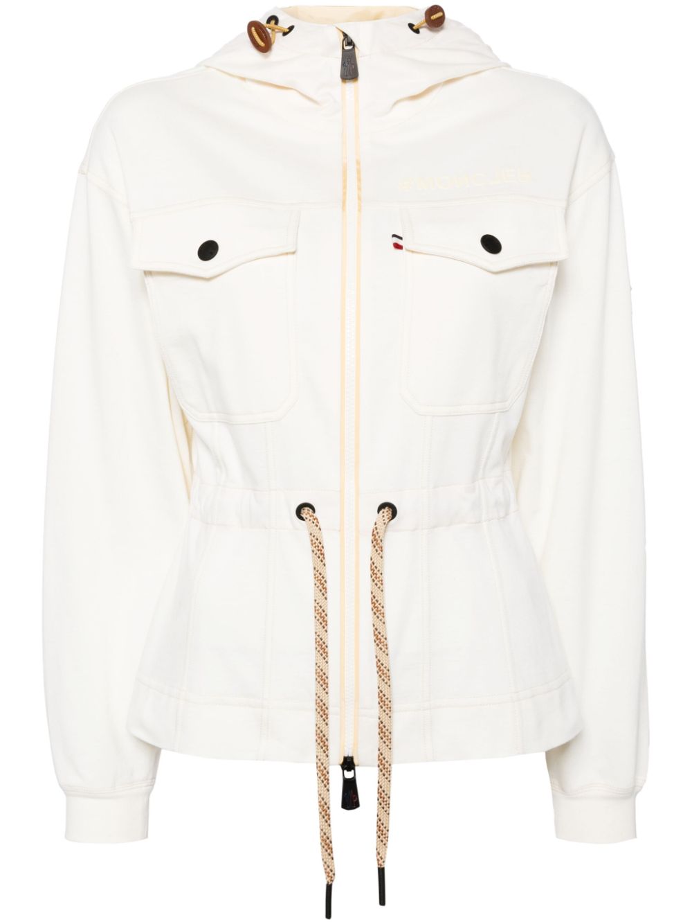 Moncler Grenoble zip-up hoodie - White