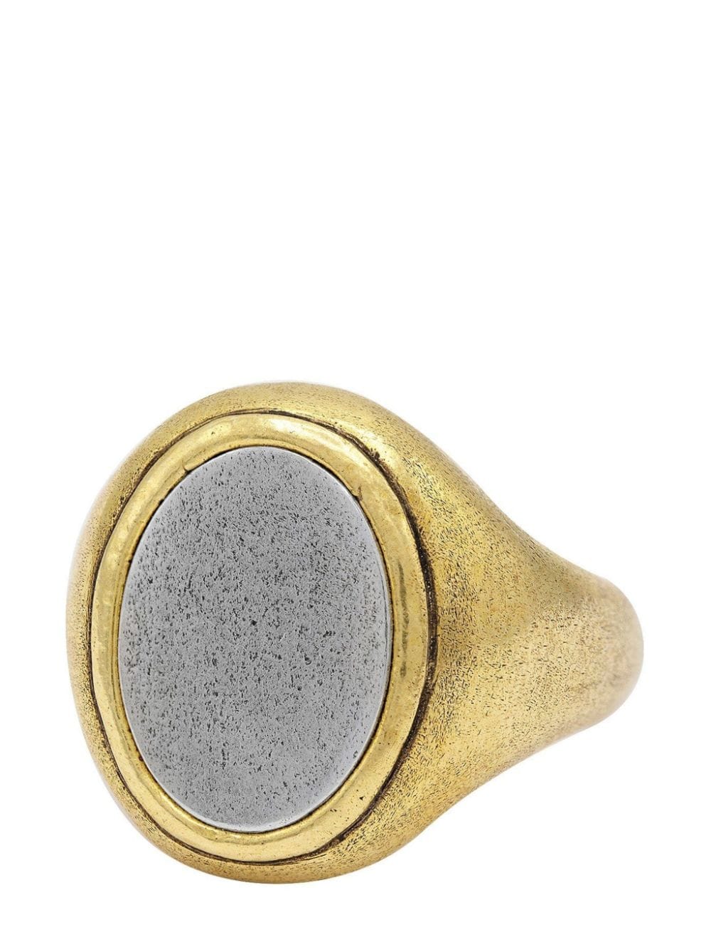 John Varvatos Brass And Silver Ring In Gold