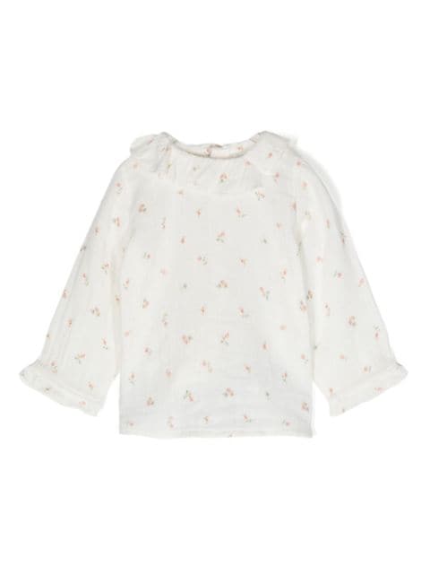 Bonpoint floral-print cotton blouse 