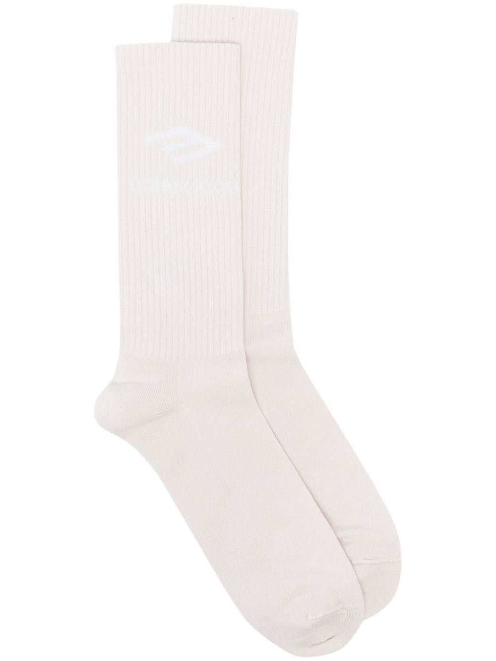Balenciaga Intarsia-knit Logo Socks In White