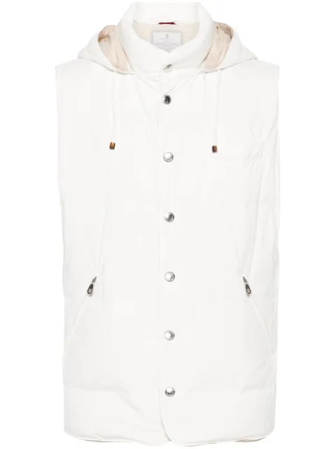 Brunello Cucinelli detachable-hood quilted gilet