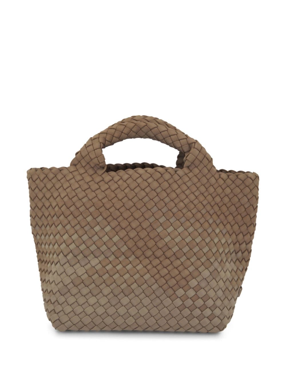 Shop Naghedi Small St Barth's Graphic Woven Tote Bag In Brown