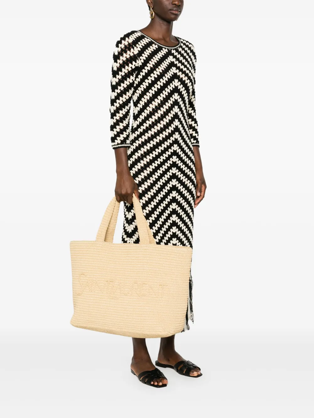 Saint Laurent Raffia shopper Beige