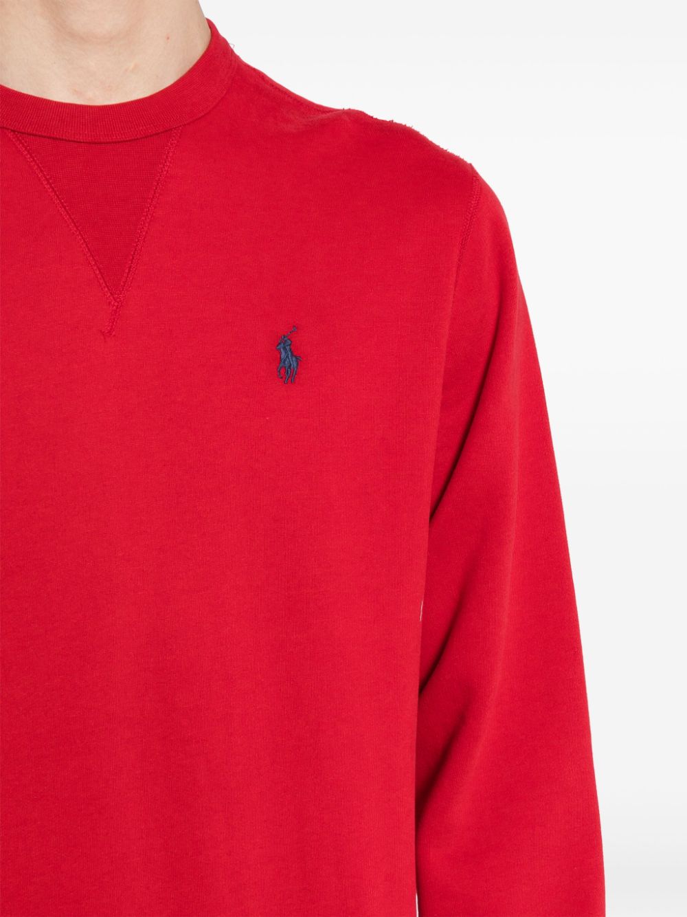 Shop Polo Ralph Lauren Logo-embroidered Sweatshirt In Red