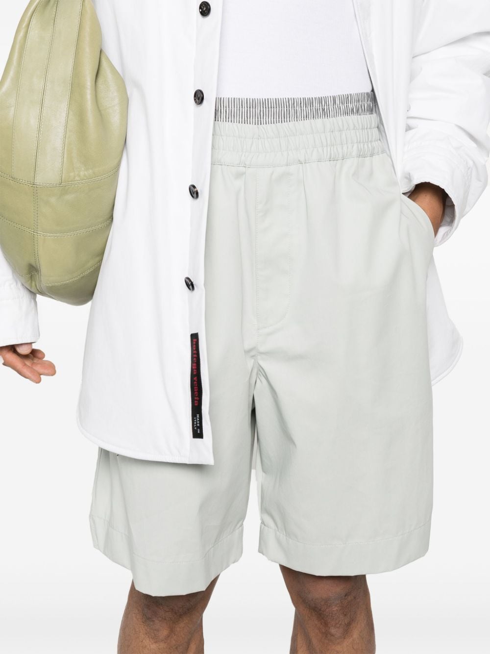 Shop Bottega Veneta Layered-effect Cotton Shorts In Grau