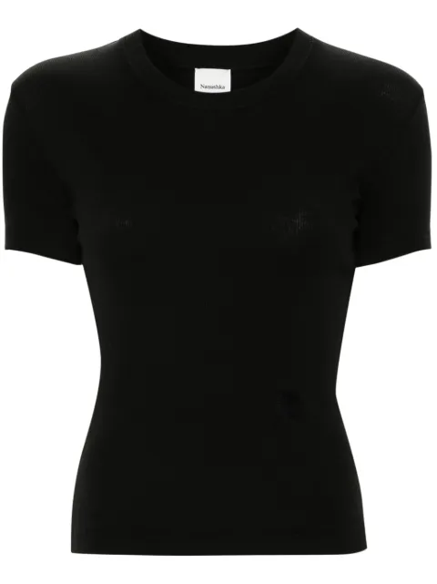 Nanushka playera corta con logo bordado