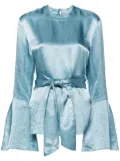 Nanushka Ilon belted blouse - Blue