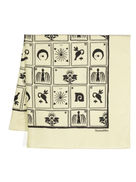 Nanushka Miani Folk Art-print scarf