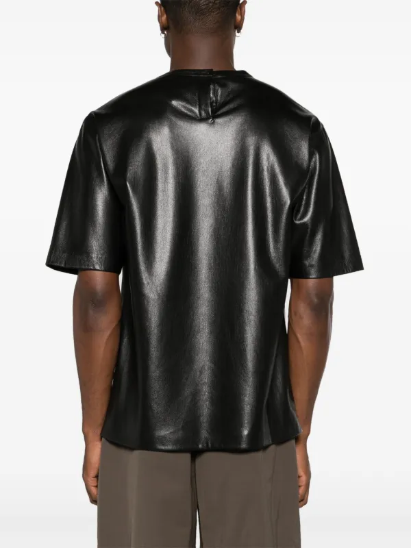 Tシャツ・カットソー NANUSHKA Black Synthetic Leather Mikael Top Nanushka Black Synthetic Leather Mikael Top Nanushka