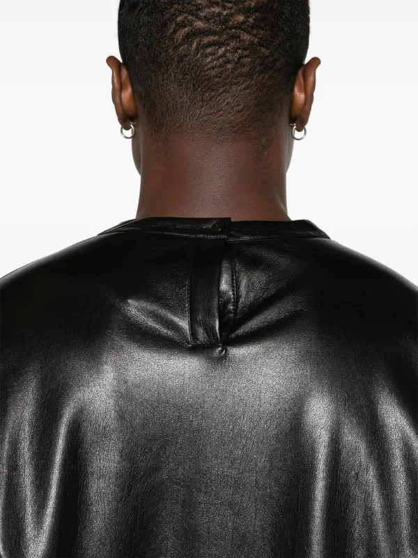 Tシャツ・カットソー NANUSHKA Black Synthetic Leather Mikael Top Nanushka Black Synthetic Leather Mikael Top Nanushka