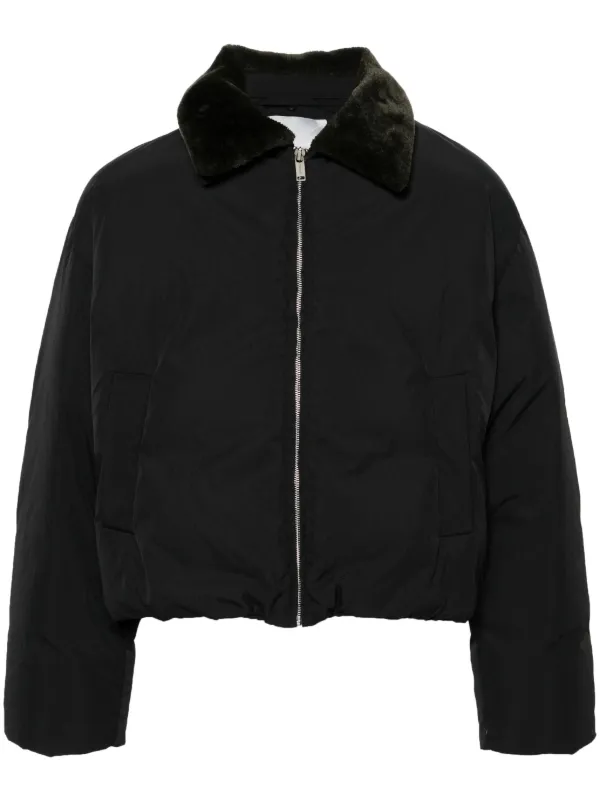 Nanushka Faux fur collar Puffer Jacket Black FARFETCH AE