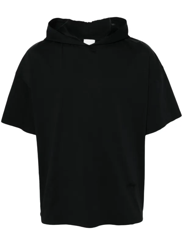 Nanushka Hooded Organic Cotton T shirt Black FARFETCH IE