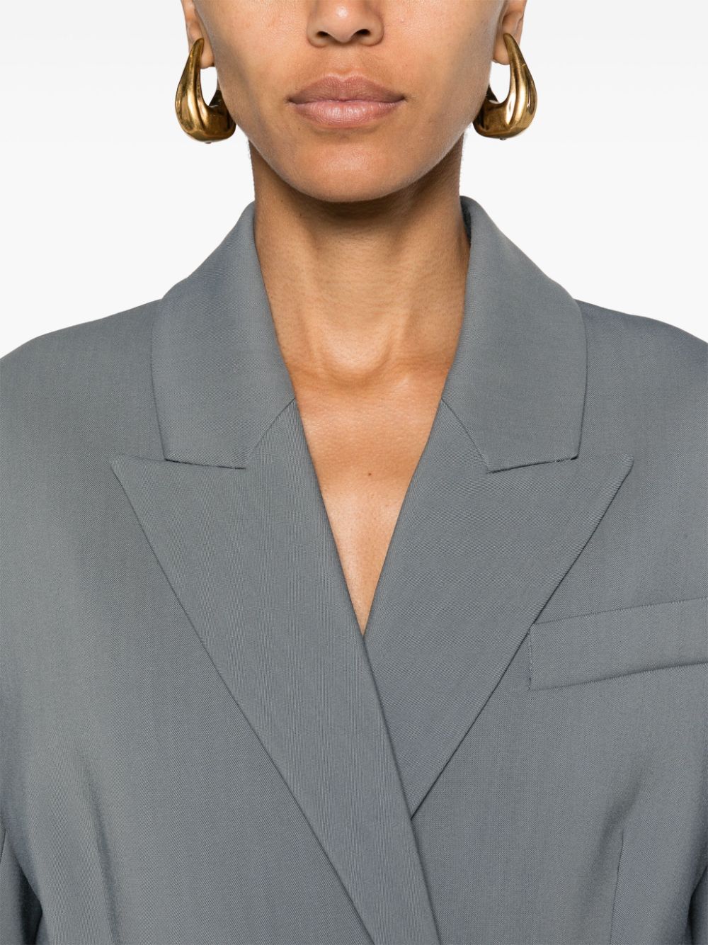 Shop Nanushka Laane Double-breasted Blazer In Grey