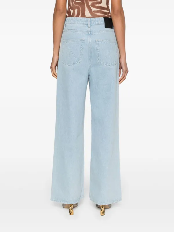 【関税込み】Nanushka ブルー Josine ジーンズ Nanushka Josine wide-leg Jeans | Blue | FARFETCH ID