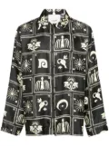 Nanushka graphic-print silk shirt - Black