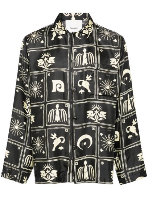 Nanushka graphic-print silk shirt