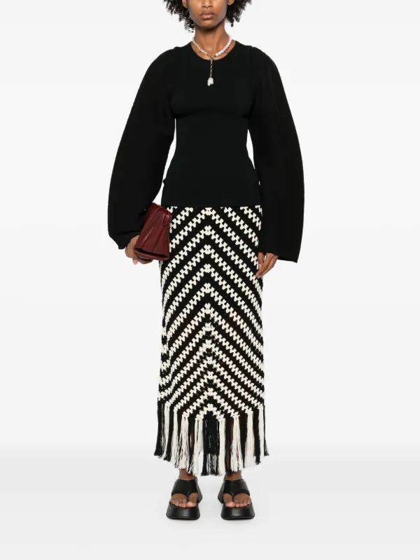 新品未着用　Nanushka　print top　L　　ハンガリー製 Nanushka Yarah Layered Top | Black | FARFETCH