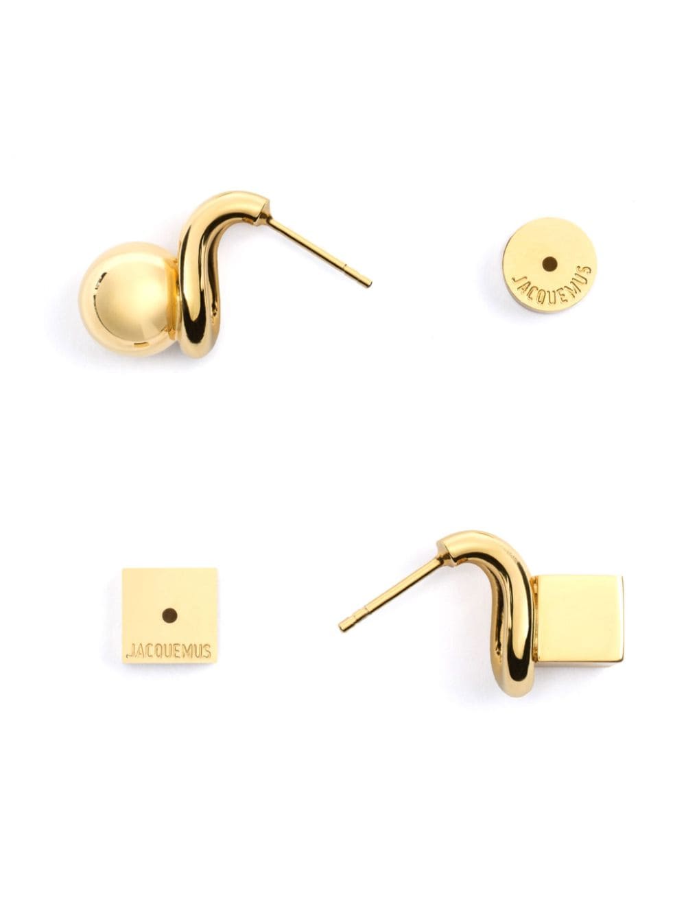 Shop Jacquemus Les Puces Nodo Earrings In Gold