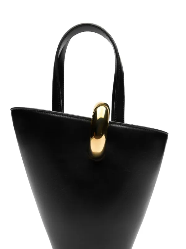 Jacquemus Le Petit Bambola Leather Tote Bag | Black